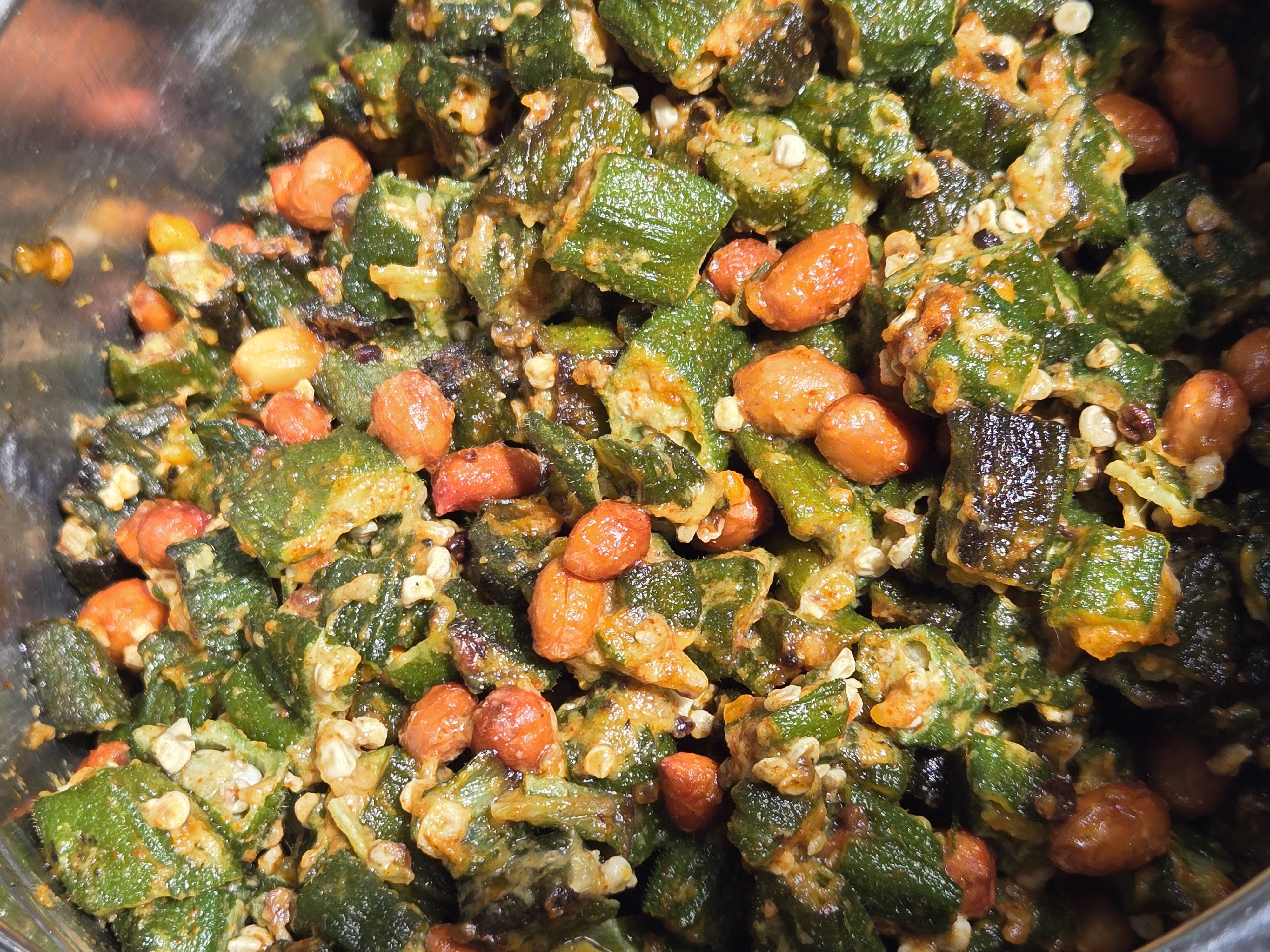 A freshly cooked vegetable dish